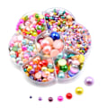 Pikkukuva 5 / 5: 1800 kpl Värikkäitä helmi-cabochon-helmiä litteällä pohjalla askarteluun DIY-käsitöihin