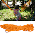 Miniatyrbilde 5 av 8: Komfortabel dobbel swing hengeseng Nylon Mesh hengekøye for utendørs camping (oransje)