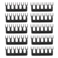 Miniatyrbilde 1 av 8: 10 stk Jumper Block Terminal Strip Kobber Leder PVC Shell Gaffel Type Terminal Strip Svart 400V 15A TB 1506