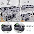 Miniatyrbild 3 av 5: Geometrisk Elastisk Soffaöverdrag för L-formad Chaise-soffa - Stil 13