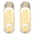 Miniatyrbild 7 av 8: 2 st BA15D LED-lampor Dimbara 6W Dubbelkontakt DC Bajonettbas 540LM 76 LED Varmvitt Ljus 60W Halogenlampor Ekvivalent 100‑130V