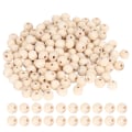 Miniatyrbilde 1 av 5: Håndlagde DIY uferdige treperler - naturlig farge, 4mm/6mm/8mm/10mm, 150 stykker