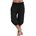 Miniatyrbild 1 av 5: Yoga Capri-byxor med sidofickor - Lätta Haremsbyxor med snabb torkning