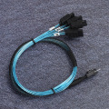 Miniatyrbilde 3 av 8: 12 Gbps Tilkoblingskabel MINI SAS 38p SFF‑8654 til 4 x SATA Server Datatransmisjonskabel