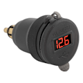 Pikkukuva 3 / 8: Auton laturi LED-jännitteenmittarilla ja painonapilla Dual QC 3.0 Pikalaturi 1 2 3 sarjaan EU-pistokkeella Punainen
