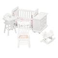 Miniatyrbild 7 av 8: 1:12 Dockhusmöbler Modell Set Miniatyr Baby Spjälsäng Gunghäst Stol Skåp Dekoration Tillbehör