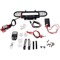 Miniatyrbilde 1 av 8: RC Front Bumper med 2 runde LED og Winch fjernkontroll for Traxxax TRX‑4 1/10 Crawler Car