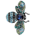 Miniatyrbild 3 av 8: Brosch Smycken Retro Bee Form Legering Attraktiv dekorativ Strass Nål prydnad för kappa Kostym Blå