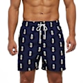 Miniatyrbillede 1 af 5: Escatch Hurtigtørrende Mænds Strandshorts Badebukser Strandtøj XXL Blå Ananas