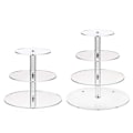 Miniatyrbillede 4 af 5: Akryl 3/4 Lags Kageholder Display Stand Rack - Transparent Rund til Fest Cupcakes 3 Lag