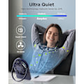 Pikkukuva 4 / 5: 3-nopeuksinen säädettävä minituuletin, kannettava USB-C-johdolla toimiva henkilökohtainen tuuletin, sininen