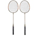 Miniatyrbild 8 av 8: 2 st badmintonsats set lätt järnlegering en bit badmintonracketar med förvaringsväska för nybörjare