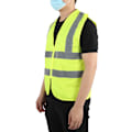 Miniatyrbillede 7 af 8: Reflekterende stribe vest mesh sikkerhedssele cykel vest med gitter fluorescerende gul