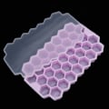 Miniatyrbillede 4 af 8: 2 stk. Pink Silikon Isterningbakke 37 Gitter Kamform Isterningform med låg Køkkenredskaber