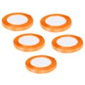 Miniatyrbillede 5 af 8: 5 stk./sæt satinbånd 22 m langt 10 mm bredt bryllupsfest dekoration DIY tilbehør til gave kage slik æske indpakning orange
