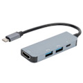 Miniatyrbillede 5 af 8: TC17 4 I 1 Typec HDTV Multifunktion Adapter Udstyr Effektiv Varmeafledning Sølv