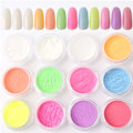 Miniatyrbild 4 av 8: 12 färger självlysande nagelpulver Fluorescenspigment Färgglatt glitter Glödande set för manikyr