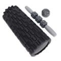 Miniatyrbilde 4 av 8: Skummassasjerullesett Hule muskler Relax Bærbar Fitness Yoga Stick for Midje Nakke RyggSort firedelt dress