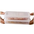 Miniatyrbillede 1 af 5: 2-pak - Opbevaringsbeholdere til bacon i plastik med lufttætte låg, til pålæg, ost, delikatesser, madopbevaring til køleskab, fryser, madpakke