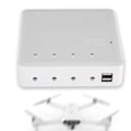 Miniatyrbillede 6 af 8: 4 Batteriporte + 2 USB-opladnings RC Drone-oplader til XIAOMI FIMI X8 SE-droner 100-240V Hvid US
