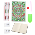 Miniatyrbillede 1 af 8: 5D diamantmaleri notesbog skitsebog 50 sider DIY specialformet mandala blomstermønster diamantdagbog