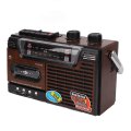 Miniatyrbild 3 av 8: Kassettbandspelare AM FM-radio Stark signal Ljudlös Stöd för minneskort och USB Bärbar kassettbandspelare Recorder EU-kontakt 220V