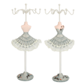 Miniatyrbild 6 av 8: Örhängen Halsband Prinsessklänning Stativ Display Järn Mannequin Prinsess Smyckeshållare Tallgrön 4