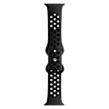 Miniatyrbild 1 av 8: Justerbart klockarmband i silikon, tvåfärgat, andningsbart, vattentätt klockarmband för Iwatch, kol svart 38 mm / 1,5 tum 40 mm / 1,57 tum 41 mm / 1,61 tum