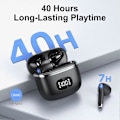 Pikkukuva 2 / 5: Langattomat Bluetooth-kuulokkeet, 2023 Bluetooth 5.3 -kuulokkeet ENC-kohinanvaimennuksella, 40 tunnin toistoaika LED-näytöllä, Hi-Fi-stereoääni, IP7