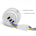 Miniatyrbild 4 av 5: Justerbar Infraröd Mini Rörelsesensor Ljusströmbrytare - Smart Detektion - 110-220v PIR Sensor - Tidsfördröjning