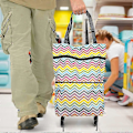 Miniatyrbillede 4 af 5: 2 i 1 trolley hjemme tote indkøbstaske vandtæt foldbar kapacitet 15 kg (Farverig)