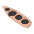 Miniatyrbillede 6 af 8: Kaffe Tamper Holder Båd Form 4 Slots Anti Slip Stabil Træ Kaffe Tamper Station 53mm/2.1in