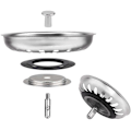 Miniatyrbillede 3 af 5: Vask Si Prop Rustfrit Stål Vask Prop Til Dit Køkken Badeværelse - Diameter 79mm 2 stk