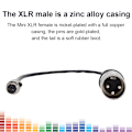 Miniatyrbillede 7 af 8: Fuld kobberbeklædning Mini XLR 3-pin hun- til zinklegering-kabinet XLR 3-pin han-lydkabel