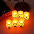 Pikkukuva 4 / 5: 6 kpl Kurpitsa Kynttilävalo, Oranssi Liekitön Kynttilävalo Led Lamppu Juhlakoristevalo Halloween-juhliin -JRSZ