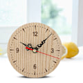Miniatyrbillede 3 af 8: Vintage rundt træbord Skrivebord væg analog ur til stue soveværelse kontor (12cm)