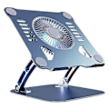Miniatyrbillede 1 af 5: Universal Legering Tablet Stand Skrivebordsforhøjer Justerbar Skrivebordskøleventilator Foldbar Notebook Holder Til 12.9 Laptop 15.9 ZD B2 UU Grå