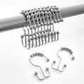 Miniatyrbillede 1 af 5: Moderne Krom Dobbelt Glide Metal Ring Bruseforhængskroge i Rustfrit Stål
