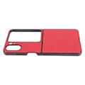 Miniatyrbillede 7 af 8: Carbon Fiber Texture Folding Telefon Beskyttelsesetui Mobiltelefon Beskyttelsescover til Oppo Find N2 Flip Red