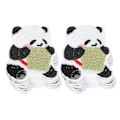 Miniatyrbillede 2 af 8: 20 stk. Panda-patches, broderi, klæbemærker i stof, farve, håndlavet, gør-det-selv, strygemærkat