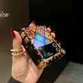Miniatyrbild 8 av 8: Fällbar telefonfodral TPU PC halkfri strumptålig skyddande färgglad fällbar telefon lyxskydd med snodd och stöd för Z FLIP 3