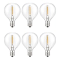 Miniatyrbild 1 av 5: Splittersäkra LED-globlampor för solcellslingor - 6 st G40 LED-ersättningslampor, E12 skruvsockel