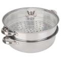 Miniatyrbillede 2 af 8: Køkkengrej i rustfrit stål 27 cm/11 tommer 2-lags dampkoger grydekoger Dobbelt kedel suppe dampende gryde