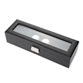 Miniatyrbillede 4 af 8: 6 Grids PU Carbon Fiber Læder Ur Holder Armbåndsur Display Case Smykker gave opbevaringsæske