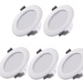 Miniatyrbilde 1 av 5: 5-Lys IP44 LED-baderomsspotlight med innfelt hvitt takpanel