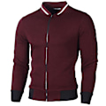 Miniatyrbild 1 av 3: Rutat Zip Up Bomber Cardigan Jacka för Herrar 3XL - Vinröd