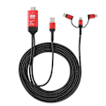 Pikkukuva 1 / 8: 3 in 1 Micro USB/ iOS TypE C - HDMI HD 4K Video HDTV -muuntimen sovitinkaapeli