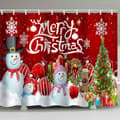 Christmas Shower Curtain, 180 x 200 cm (16) - Polyester Bath Curtain