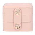 Miniatyrbillede 4 af 8: Smykkeæske Pink Bærbar Multi Layer PU Læder Smykke Rejsetaske til Hjem Ring Øreringe Halskæde