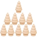 Miniatyrbilde 1 av 5: 2025 Egnet 10 stk. Trepluggedukker Tre Julepynt Naturlig Tre Juletre Figur